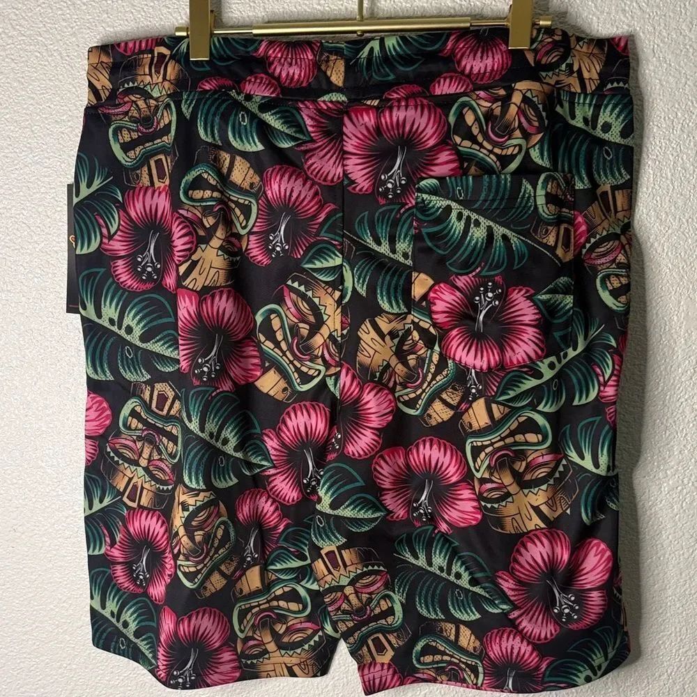 Men's Tropical Pattern Athletic Shorts - Picture 6 of 8